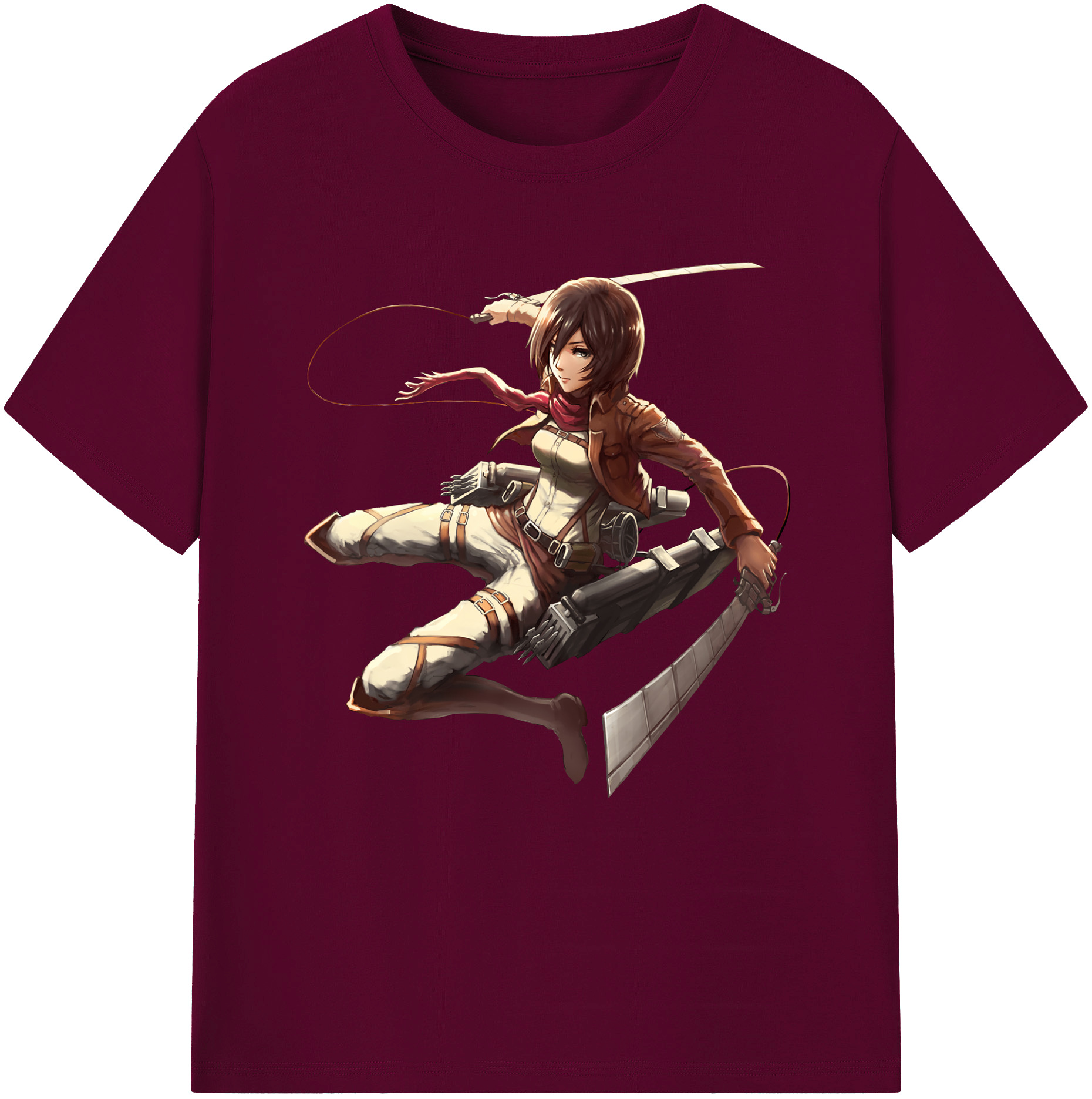 （画像用） 進撃の巨人 ミカサ·アッカーマン Attack on Titan Mikasa Ackerman レディースカジュアルプリントTシャツ（綿100％）